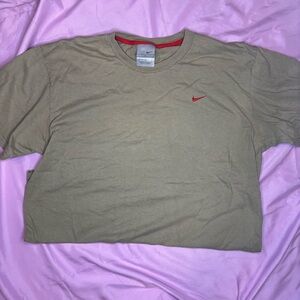 Nike Khaki Tee with Crimson Accent